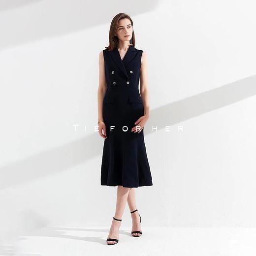 TL015米色/TL014藏青色鱼尾西装裙 商品图3