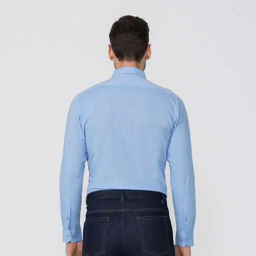 JAMES KINGDOM春夏新品男士休闲商务棉麻长袖衬衫BA188A684 商品图2