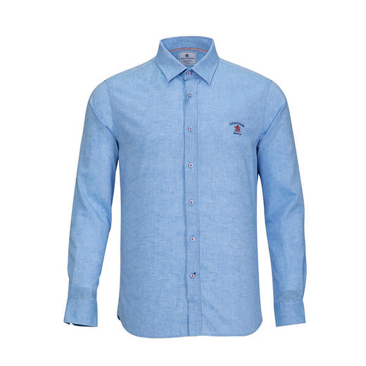 JAMES KINGDOM春夏新品男士休闲商务棉麻长袖衬衫BA188A684 商品图3