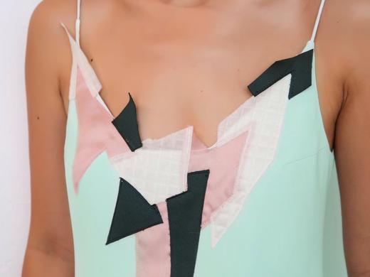 Atelier Miss Lu/  Beryl-薄荷绿不对称吊带裙 商品图3