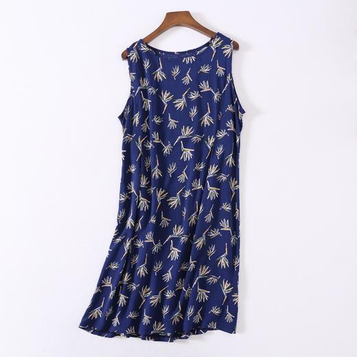 女士时尚宽松优雅舒适潮款印花休闲全棉连衣裙051808