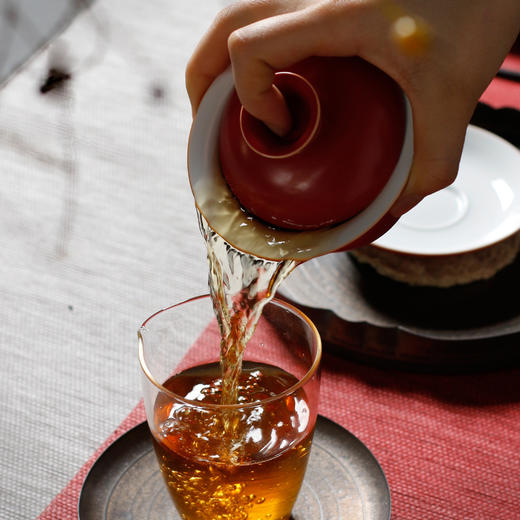 新中式红礼盒装茶具套装 盖碗整套茶具送礼家用陶瓷玻璃公杯 商品图2