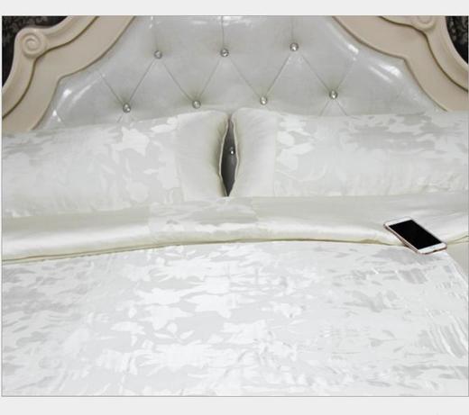 【家居软饰】纯色柔软舒适高支高密真丝面料四件套 床上用品套件 商品图1