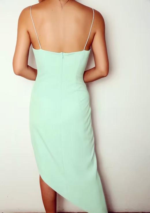 Atelier Miss Lu/  Beryl-薄荷绿不对称吊带裙 商品图2