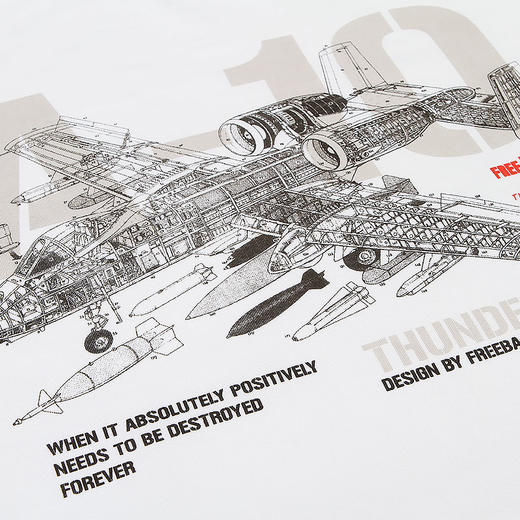 【19.9元1件】自由基地A-10战机印花图案短袖T恤军迷款打底衫休闲体恤 商品图4