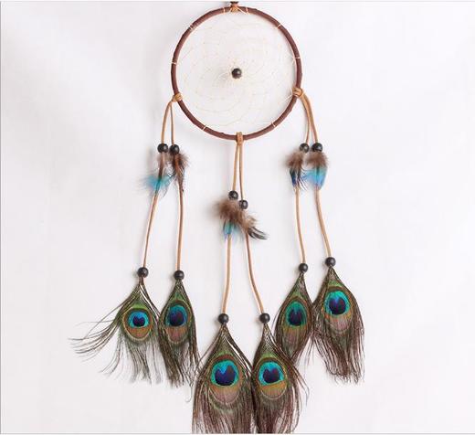 【家居摆件】熏蒸孔雀毛 捕梦网家居装饰挂件 商品图5