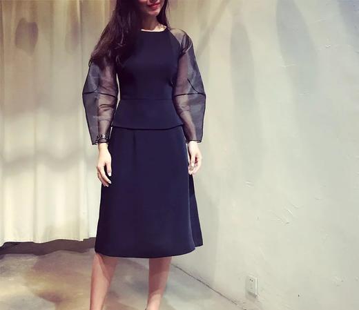 Atelier Miss Lu / Novia - 黑色欧根纱廓形连身裙 商品图3