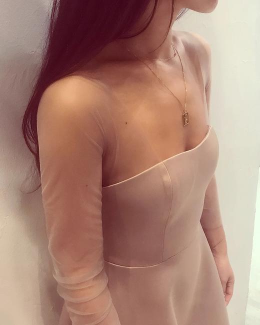 Atelier Miss Lu / Riva-香槟色欧根纱抹胸小礼服 商品图2