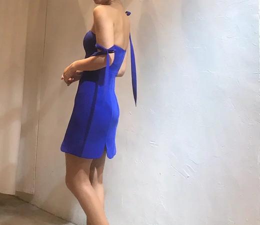 Atelier Miss Lu/ Janet-宝蓝露背系带连身裙 商品图1