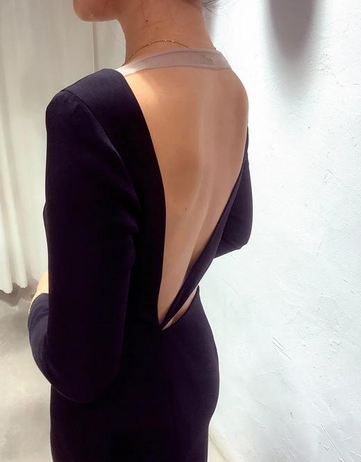 Atelier Miss Lu/ Wanda - 黑色露背开衩长礼服 商品图2