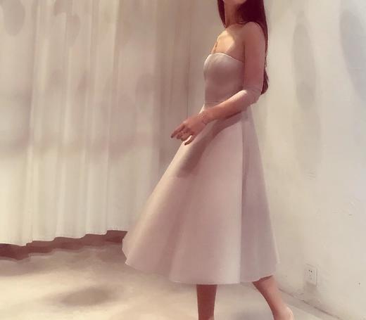 Atelier Miss Lu / Riva-香槟色欧根纱抹胸小礼服 商品图3