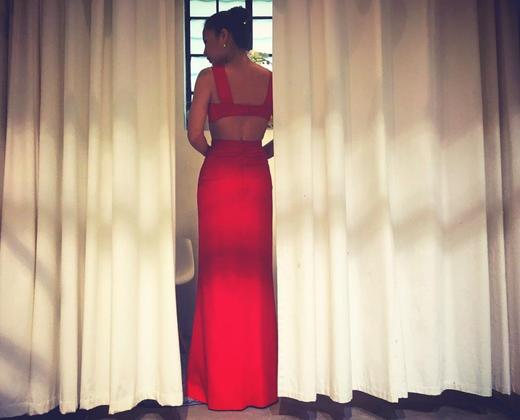 Atelier Miss Lu/ Abigail - 红色露侧腰开衩长礼服裙 商品图2