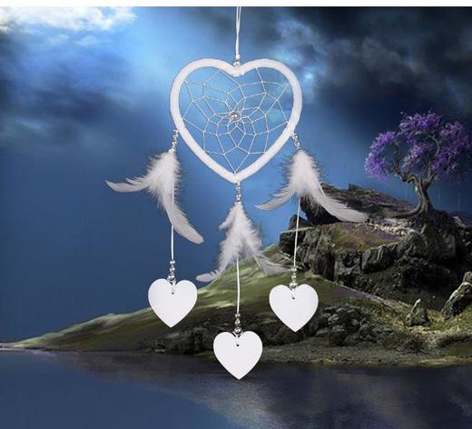 【家居摆件】纯白桃心捕梦网 家居装饰 商品图0