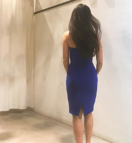 Atelier Miss Lu / Zora-宝蓝花朵装饰修身小礼服 商品图1