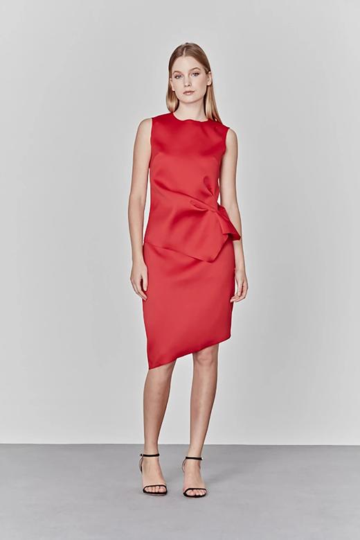 AtelierMissLu/Bridget- 红色腰间褶饰小礼服 商品图3