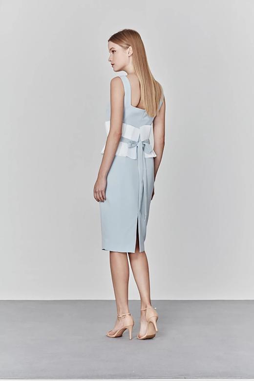 Atelier Miss Lu/ Ruth-浅蓝方领束腰小礼服 商品图2