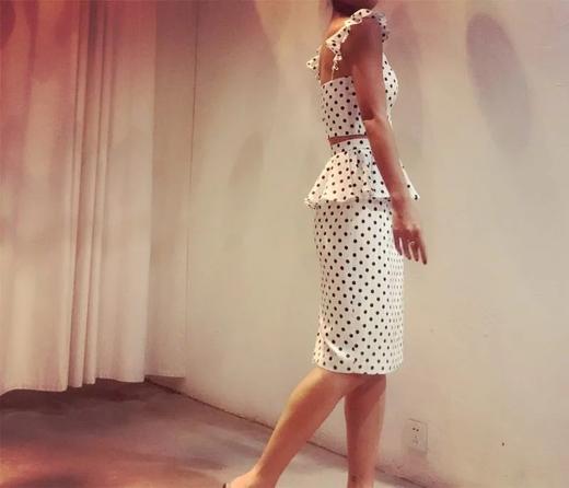 Atelier Miss Lu/ Molly- 黑白波点百褶连身裙 商品图1