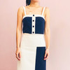 AtelierMissLu / Jean-藏青复古纽扣吊带 商品缩略图0