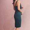 AtelierMissLu / Gemma-墨绿褶皱连身裙 商品缩略图3
