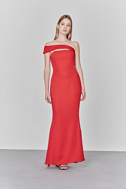 Atelier Miss Lu/ Rosie-红色斜肩鱼尾长礼服 商品图3