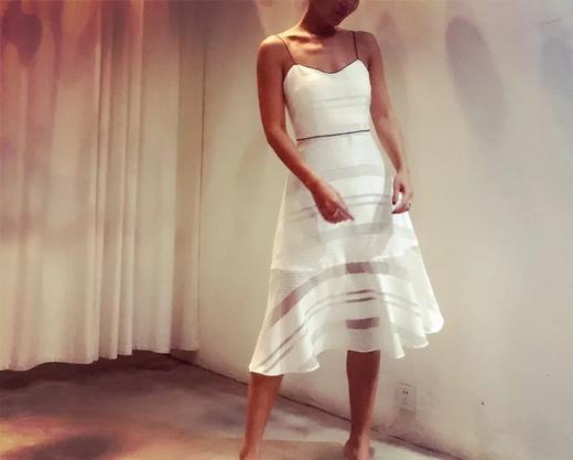 Atelier Miss Lu/ Louise- 白色透视感真丝吊带裙 商品图0