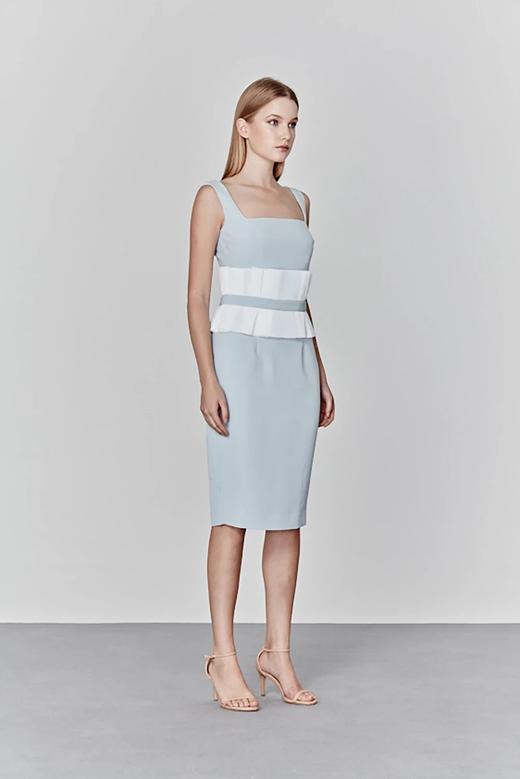 Atelier Miss Lu/ Ruth-浅蓝方领束腰小礼服 商品图1