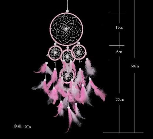 【家居摆件】印第安五环纯白羽毛捕梦网家居挂饰 商品图6