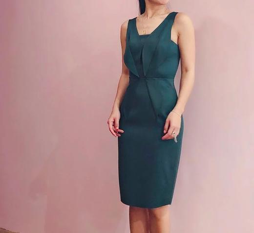 AtelierMissLu / Gemma-墨绿褶皱连身裙 商品图1