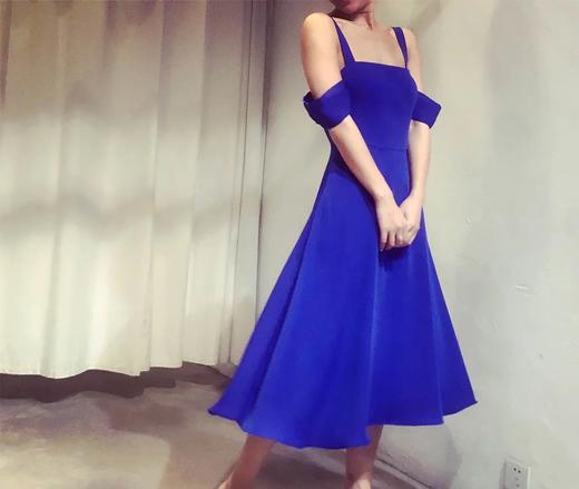 Atelier Miss Lu/ Pamela-宝蓝色露背系带连身裙 商品图4