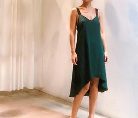 Atelier Miss Lu/ Vanessa-墨绿交叉露背吊带裙