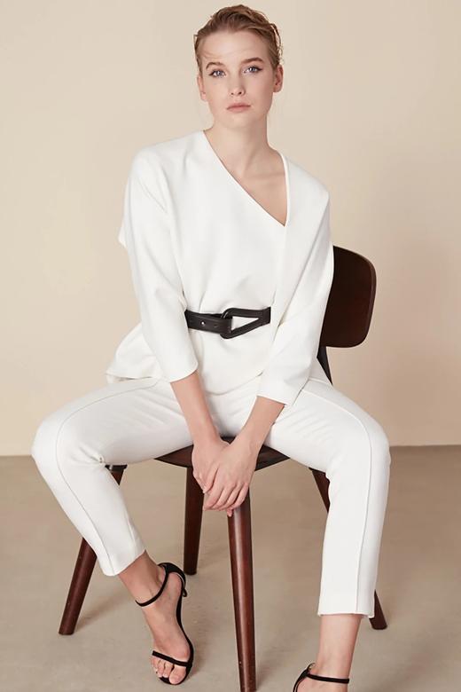 AtelierMissLu/ Nelly-白色修身九分裤 商品图4