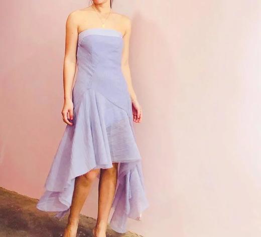 Atelier Miss Lu / Aurora-薰衣草紫不规则裙摆抹胸裙 商品图1