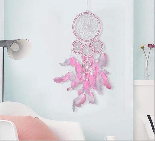 【家居摆件】印第安五环纯白羽毛捕梦网家居挂饰 商品图4