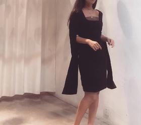 Atelier Miss Lu / Theresa-黑色超长水袖连身裙