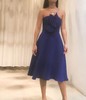 Atelier Miss Lu / Zona-宝蓝花朵装饰A字小礼服 商品缩略图0