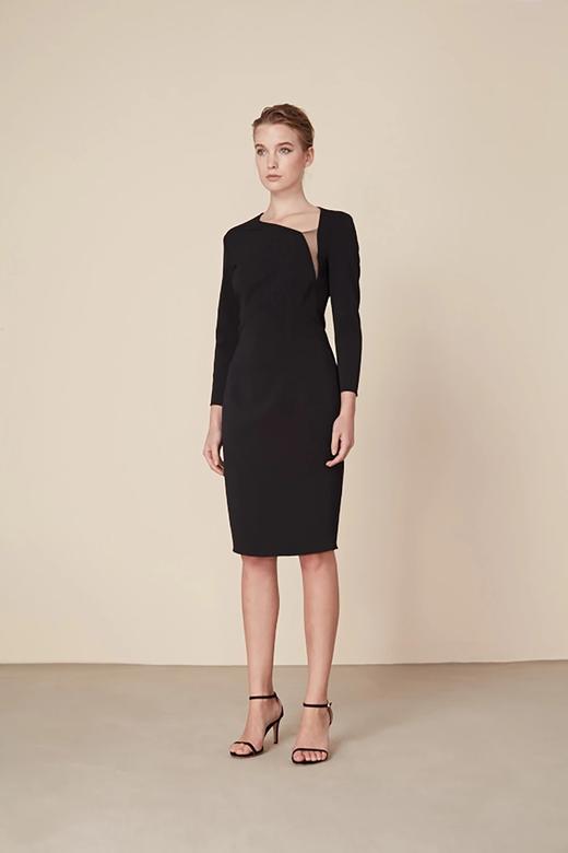 AtelierMissLu / Ingrid-黑色肩部透视连身裙 商品图4