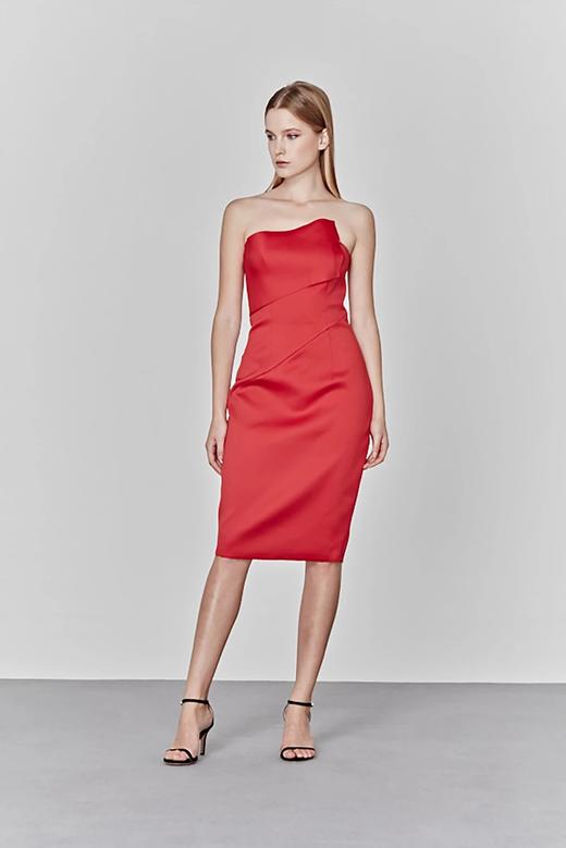 Atelier Miss Lu/ Megan - 红色珍珠抹胸小礼服 商品图2