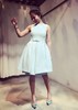 Atelier Miss Lu / Nancy - 浅青蝴蝶结羊绒连身裙 商品缩略图1