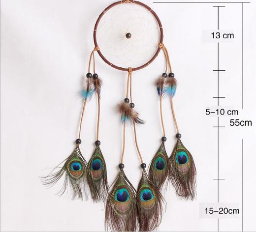 【家居摆件】熏蒸孔雀毛 捕梦网家居装饰挂件 商品图1