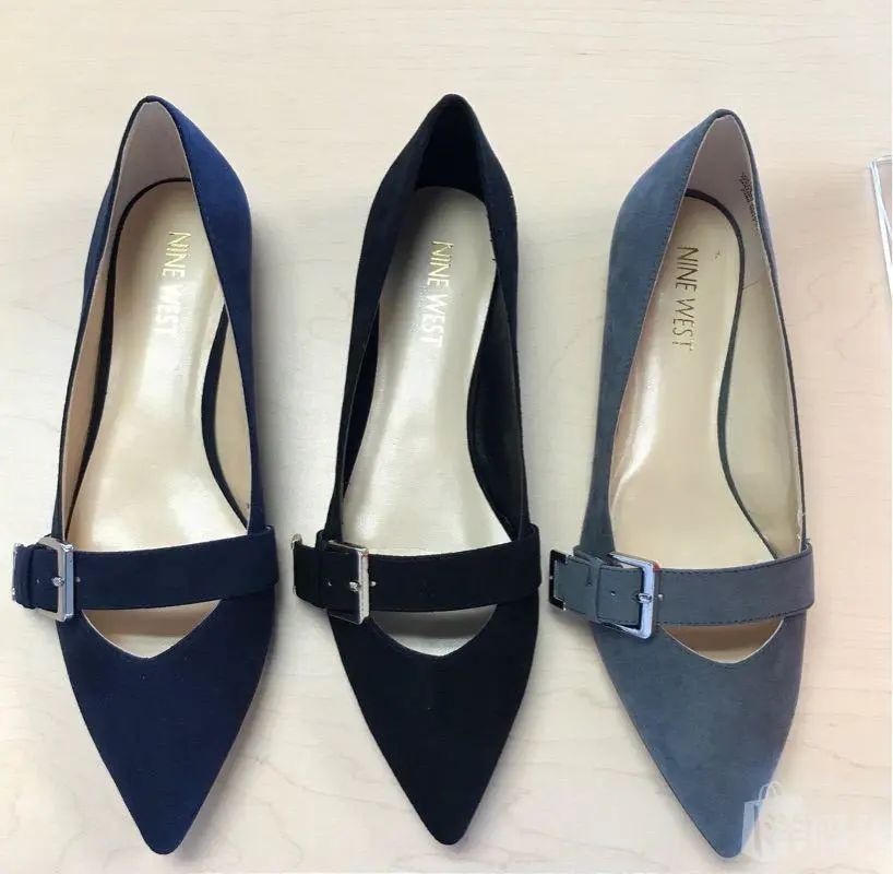 Nine West 玖熙女鞋尖头绒面平底鞋单鞋凉鞋捡漏