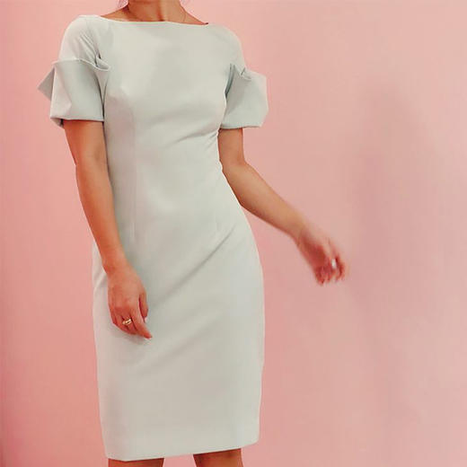 Atelier Miss Lu / Mildred-薄荷绿立体袖口连身裙 商品图0