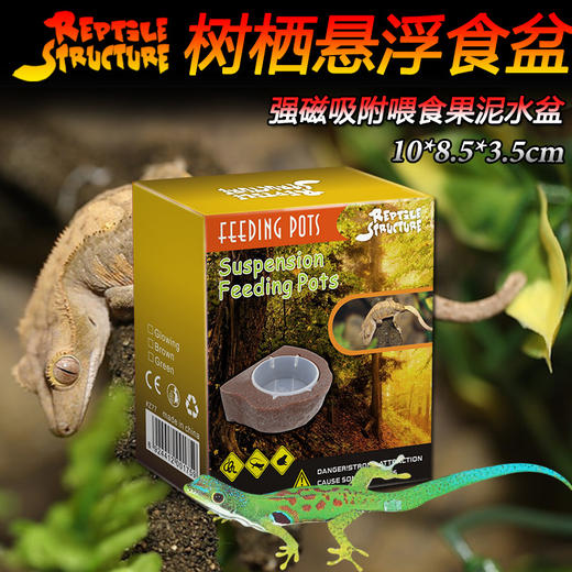 Reptile Structure-爬结构 树栖型爬箱食盆变色龙网箱玻璃箱睫角守宫盖勾亚水盆果泥磁力食盆 商品图3