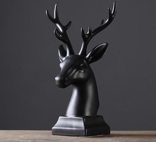 家居摆件贝汉美北欧现代简约家居客厅摆件桌面玄关酒柜装饰品创意鹿头