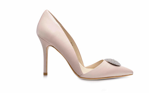 crystal两片式水钻缎面晚宴鞋