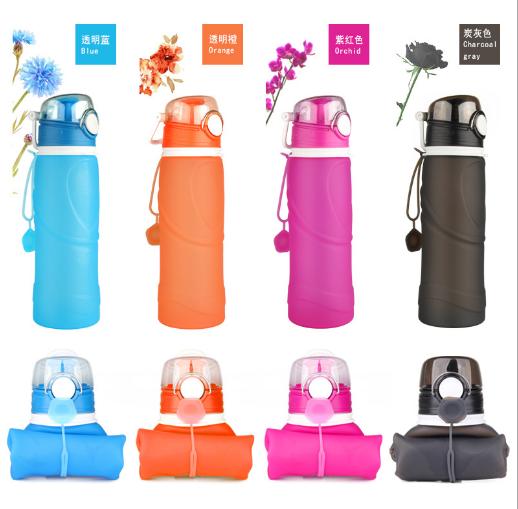 【户外运动】硅胶运动水壶 户外装备用品 大容量便携750ml折叠单车骑行 水杯 商品图3