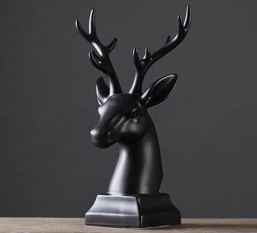 【家居摆件】贝汉美北欧现代简约家居客厅摆件 桌面玄关酒柜装饰品创意鹿头 商品图1