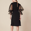 Atelier Miss Lu /  Ophelia-黑色欧根纱蓬袖连身裙 商品缩略图0