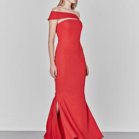 Atelier Miss Lu/ Rosie-红色斜肩鱼尾长礼服