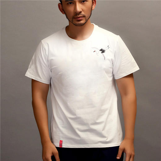 【中国风】原创仙鹤刺绣T恤 商品图1