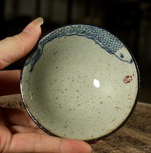 【茶杯】亦紫陶功夫茶具粗陶茶杯 手绘书法茶盏普洱茶碗 古陶斗笠杯 茶盏 商品图4